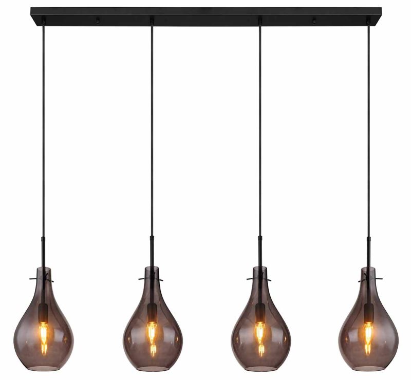 Moderne hanglamp zwart metaal Globo Oskus - Afbeelding 2
