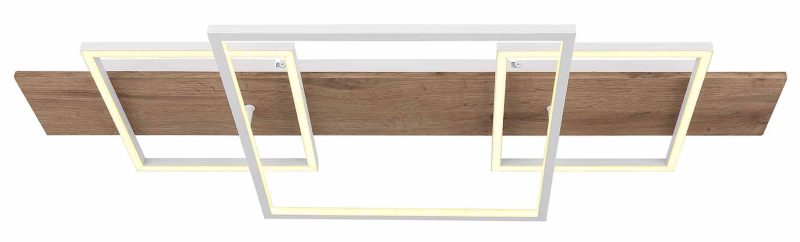 Moderne houten witte plafondlamp Globo Vanni - Afbeelding 2