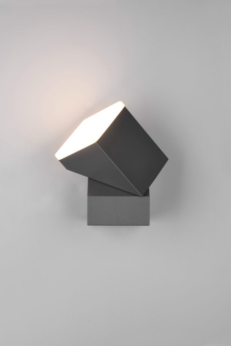 Moderne langwerpige wandlamp antraciet Avon - Afbeelding 4