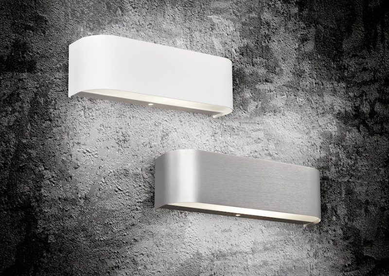 Moderne langwerpige wandlamp zilver Adriano - Afbeelding 2