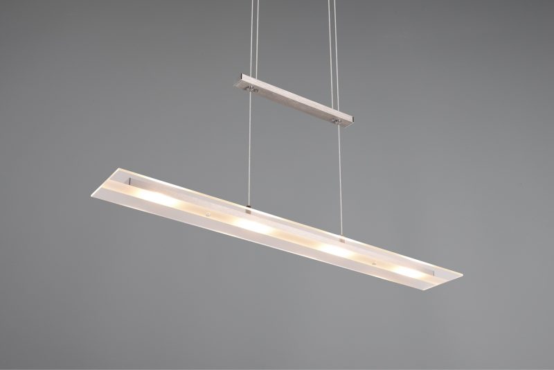 Moderne langwerpige zilveren hanglamp Milos - Afbeelding 3