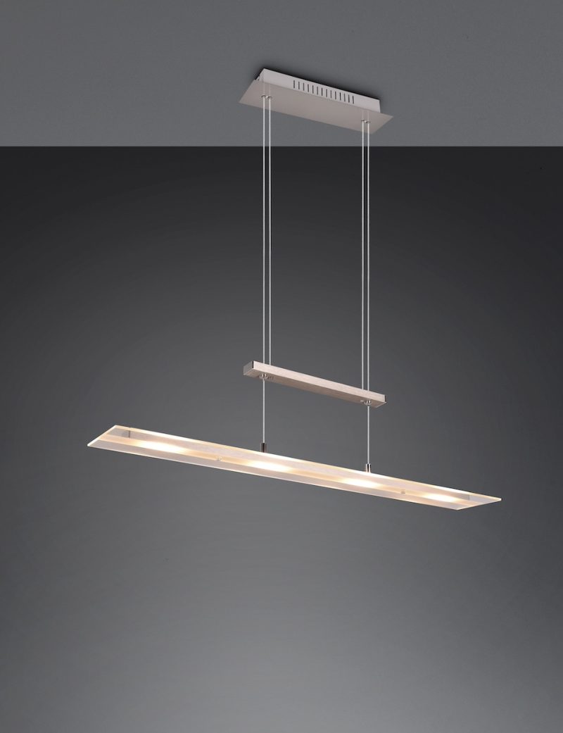 Moderne langwerpige zilveren hanglamp Milos - Afbeelding 4