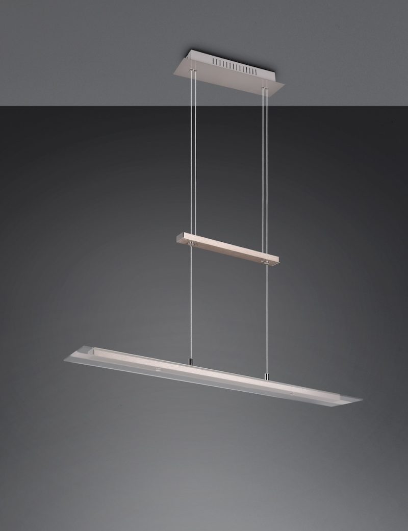 Moderne langwerpige zilveren hanglamp Milos - Afbeelding 5