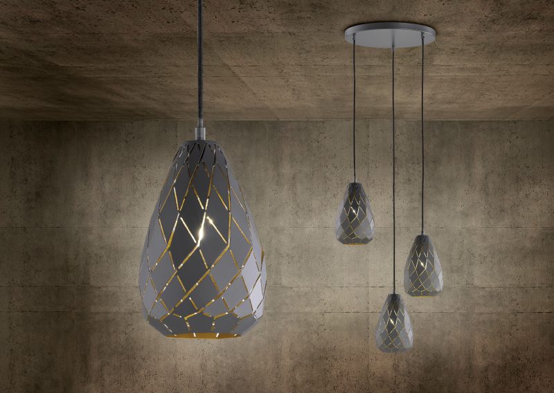 Moderne metalen antracieten hanglamp Onyx - Afbeelding 2