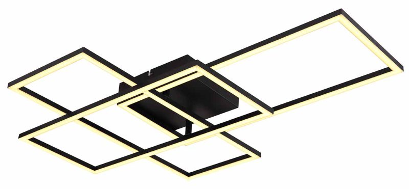 Moderne metalen rechthoekige plafondlamp zwart Globo Gabriel - Afbeelding 4
