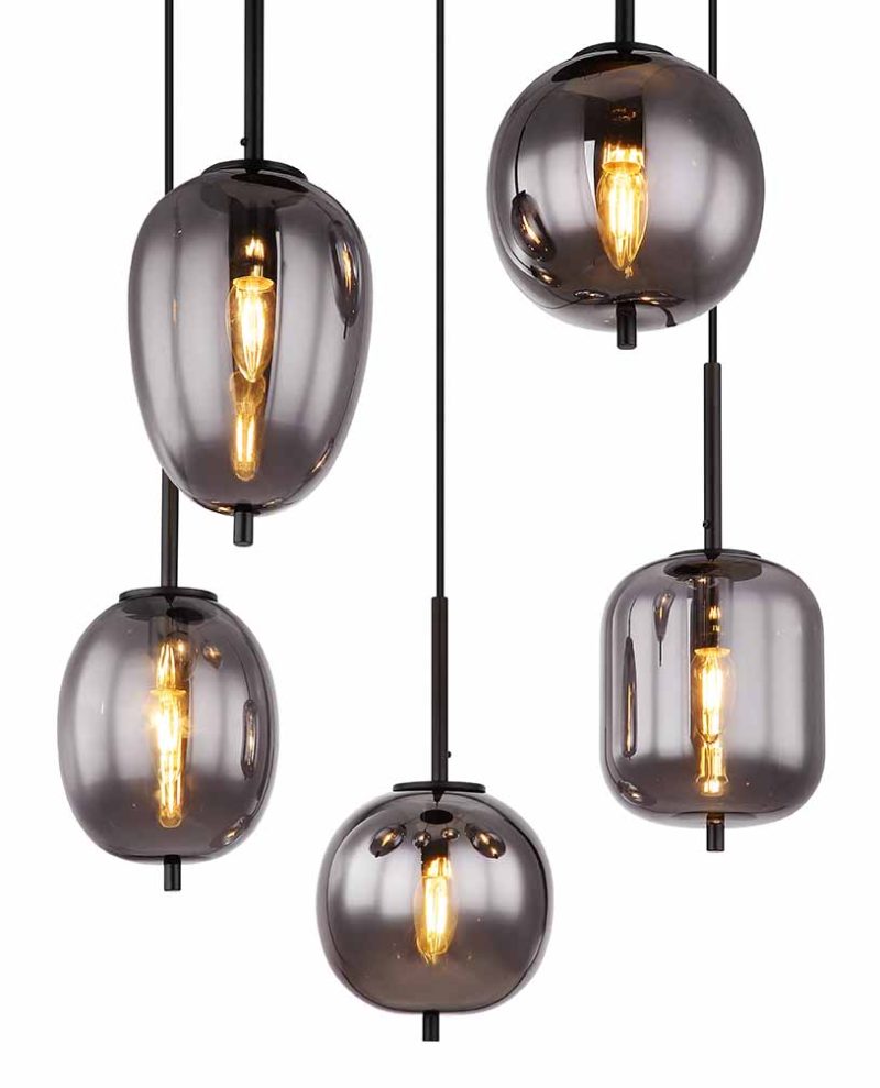 Moderne metalen zwarte hanglamp Globo Blacky - Afbeelding 2