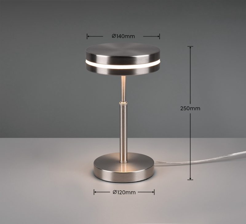 Moderne nikkelen metalen tafellamp Franklin - Afbeelding 3