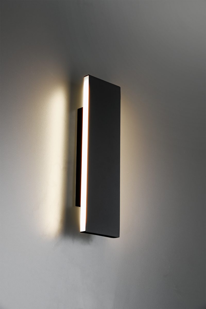 Moderne rechthoekige wandlamp antracieten Concha - Afbeelding 2