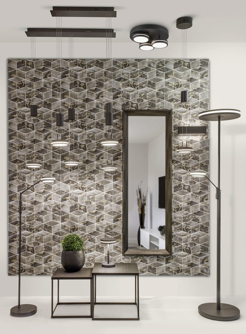 Moderne rechthoekige wandlamp antracieten Concha - Afbeelding 6