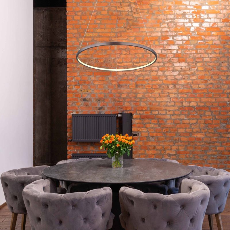 Moderne ringvormige bruine hanglamp M Globo Ralph - Afbeelding 3