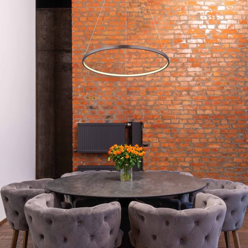 Moderne ringvormige bruine hanglamp M Globo Ralph - Afbeelding 3