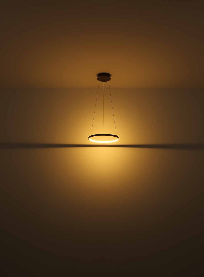 Moderne ringvormige hanglamp bruin Globo Ralph - Afbeelding 3