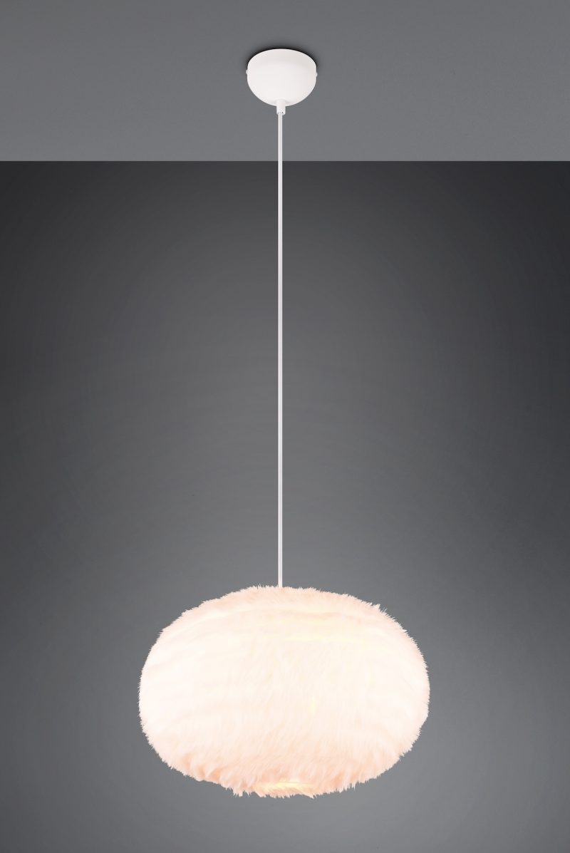 Moderne ronde witte hanglamp Furry - Afbeelding 3