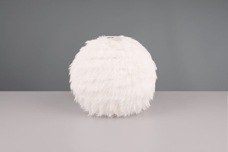 Moderne ronde witte veren tafellamp Furry - Afbeelding 2