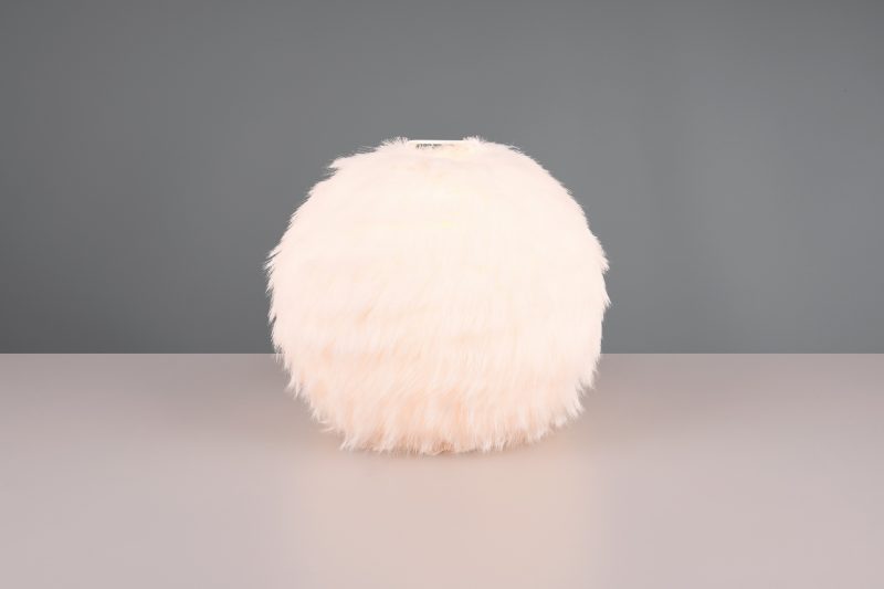 Moderne ronde witte veren tafellamp Furry - Afbeelding 3