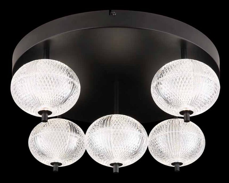 Moderne ronde zwarte plafondlamp Globo Aida - Afbeelding 2