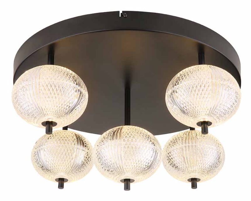 Moderne ronde zwarte plafondlamp Globo Aida - Afbeelding 3