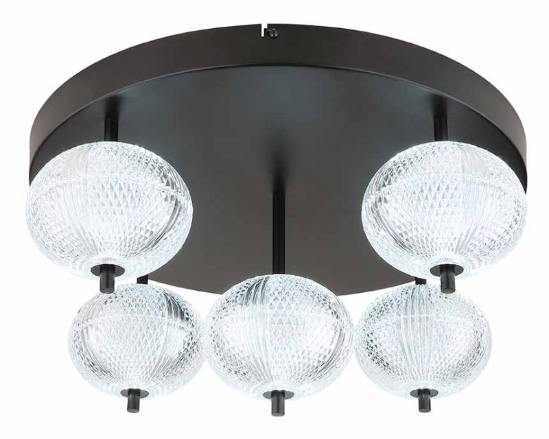 Moderne ronde zwarte plafondlamp Globo Aida - Afbeelding 4