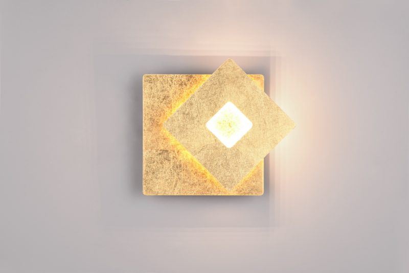 Moderne vierkante gouden wandlamp Leano - Afbeelding 4