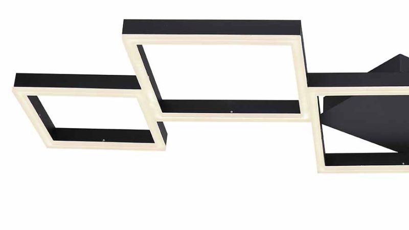 Moderne vierkanten zwarte plafondlamp Globo Kurio - Afbeelding 4