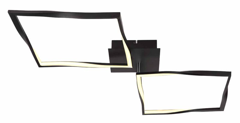 Moderne vierkanten zwarte plafondlamp Globo Maxxy - Afbeelding 2