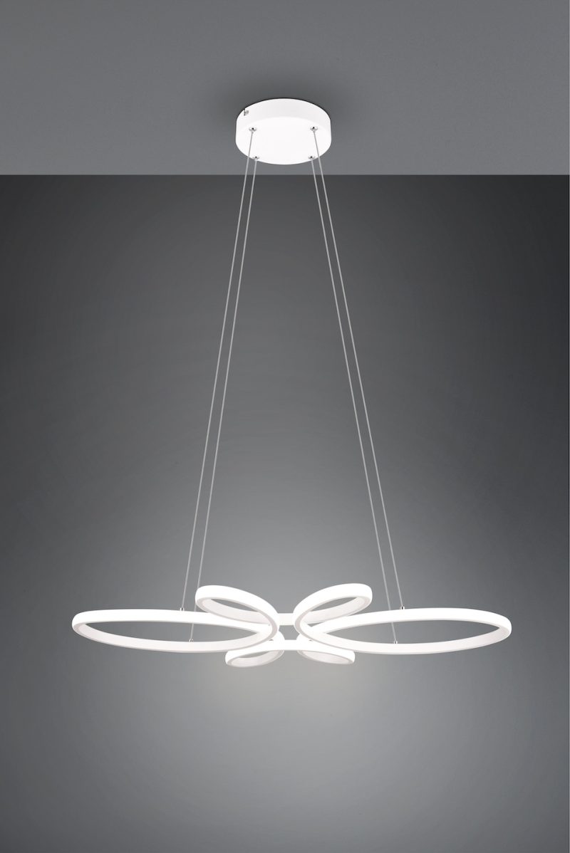 Moderne witte gekrulde hanglamp Fly - Afbeelding 2