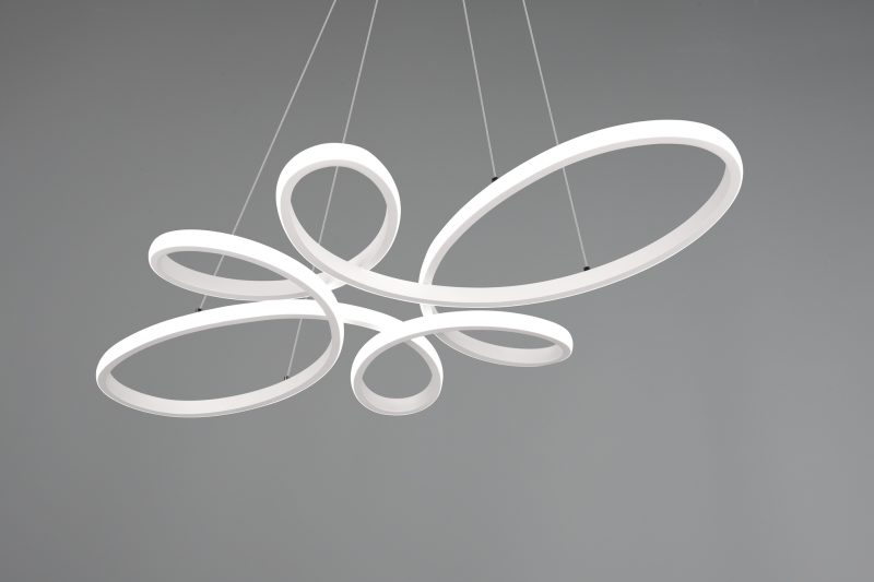 Moderne witte gekrulde hanglamp Fly - Afbeelding 5