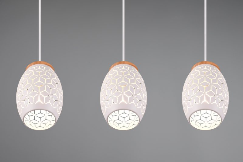 Moderne witte hanglamp drie lampenkappen Bidar - Afbeelding 3