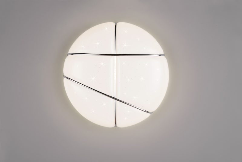 Moderne witte plafonnière zilveren lijnen Tibor - Afbeelding 2