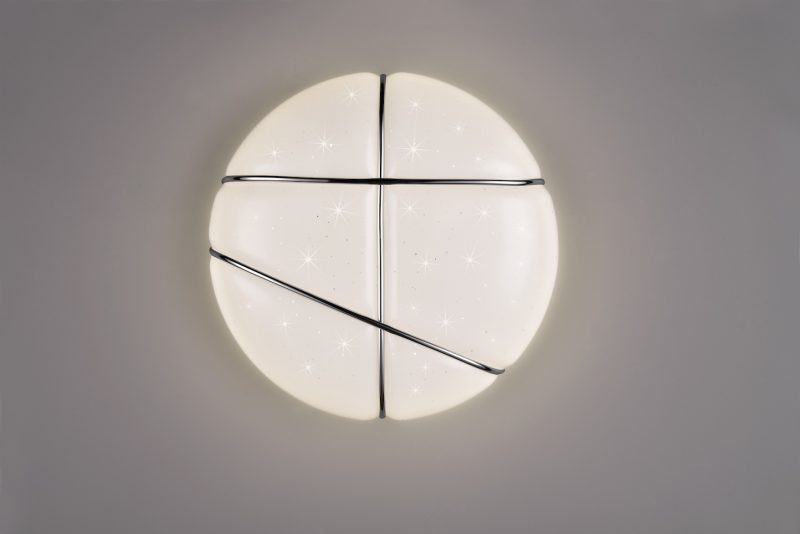 Moderne witte plafonnière zilveren lijnen Tibor - Afbeelding 3