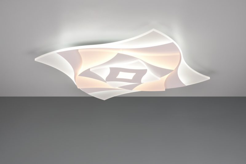 Moderne witte vierkante plafonnière Akita - Afbeelding 2