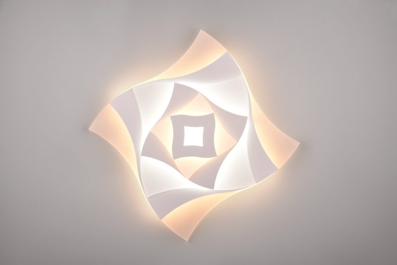 Moderne witte vierkante plafonnière Akita - Afbeelding 3