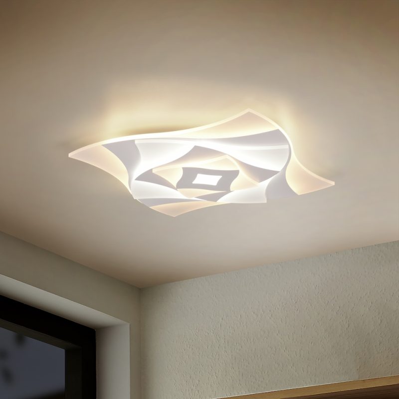 Moderne witte vierkante plafonnière Akita - Afbeelding 6