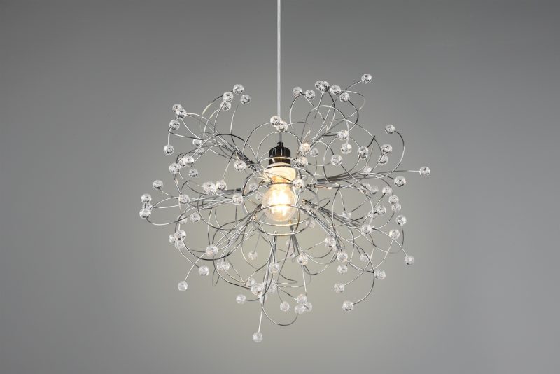 Moderne zilveren hanglamp glasaccenten Gloria - Afbeelding 2