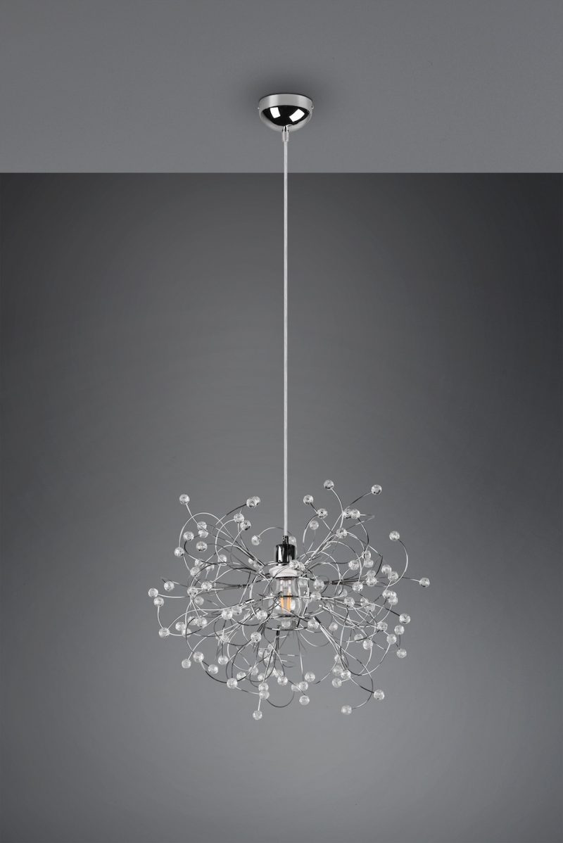 Moderne zilveren hanglamp glasaccenten Gloria - Afbeelding 3