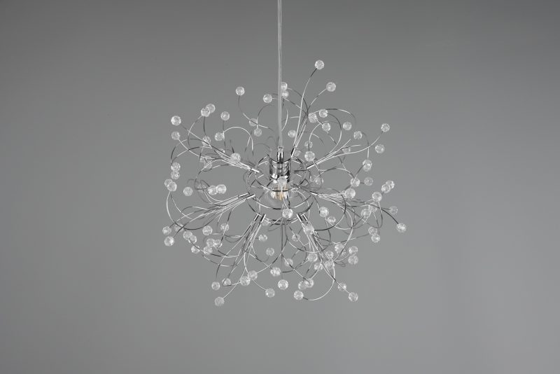 Moderne zilveren hanglamp glasaccenten Gloria - Afbeelding 4