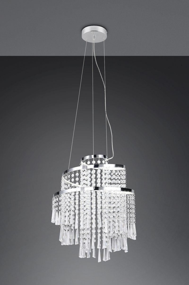 Moderne zilveren hanglamp glazen ornamenten Pomp - Afbeelding 3