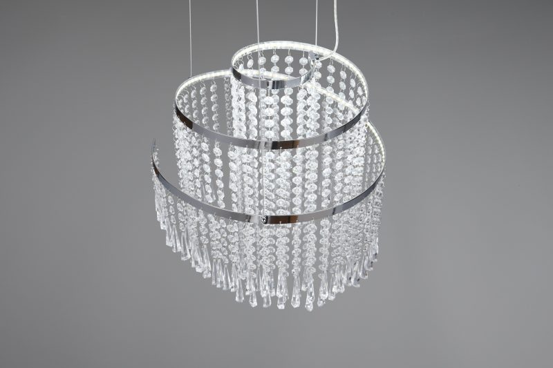 Moderne zilveren hanglamp glazen ornamenten Pomp - Afbeelding 4