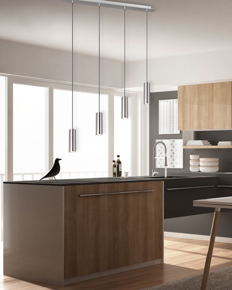 Moderne zilveren hanglamp kokervormige lampen Marley - Afbeelding 6