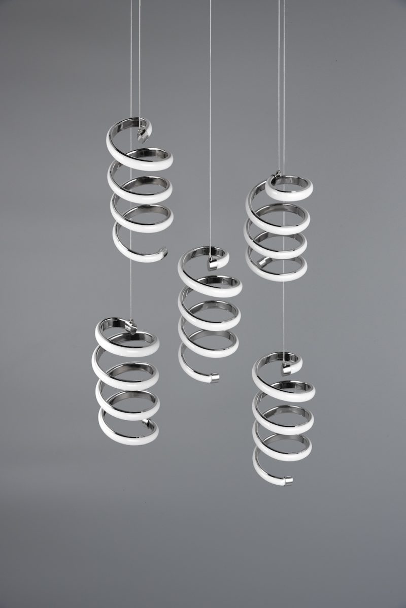 Moderne zilveren hanglamp vijf spiralen Laola - Afbeelding 4