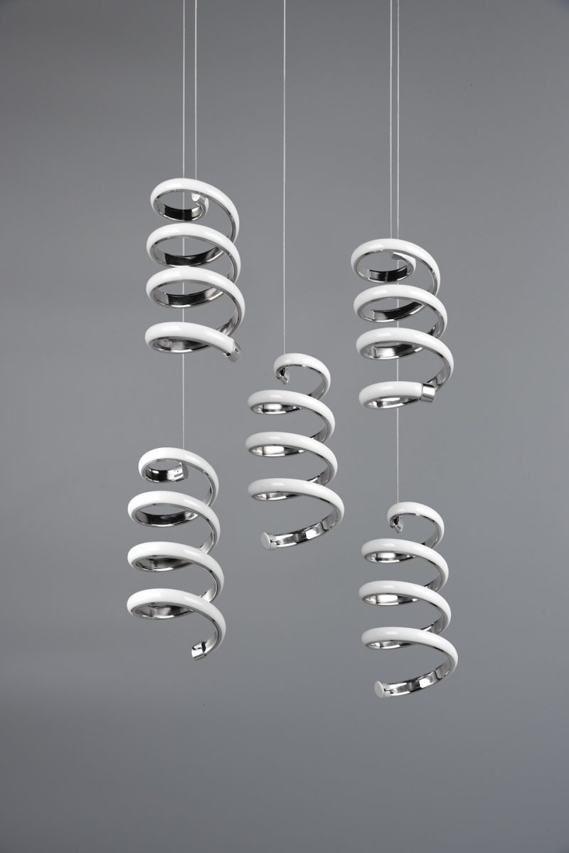 Moderne zilveren hanglamp vijf spiralen Laola - Afbeelding 5