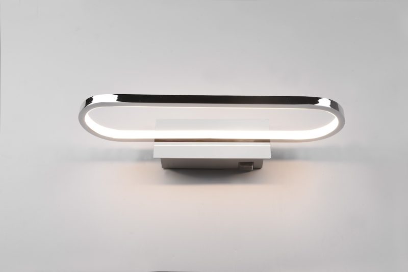 Moderne zilveren ovale wandlamp Gianni - Afbeelding 4
