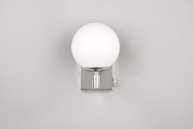 Moderne zilveren wandlamp met witte bol Kula - Afbeelding 4