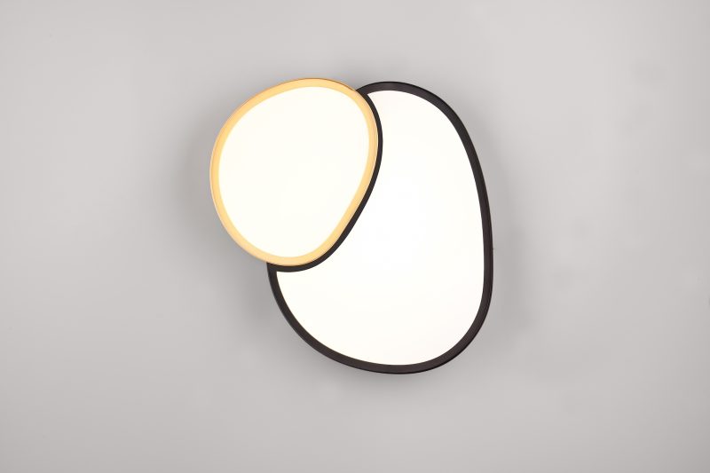 Moderne zwart-gouden ronde plafonnière Rise - Afbeelding 3