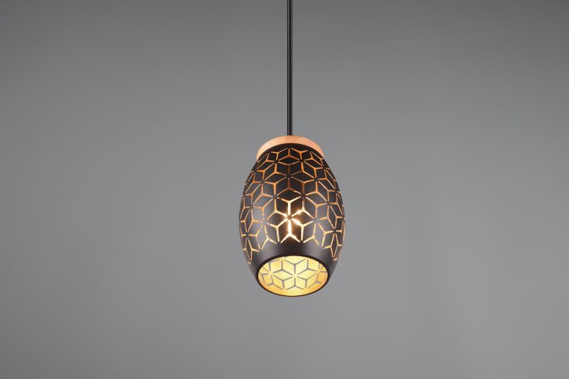 Moderne zwart met gouden hanglamp Bidar - Afbeelding 2