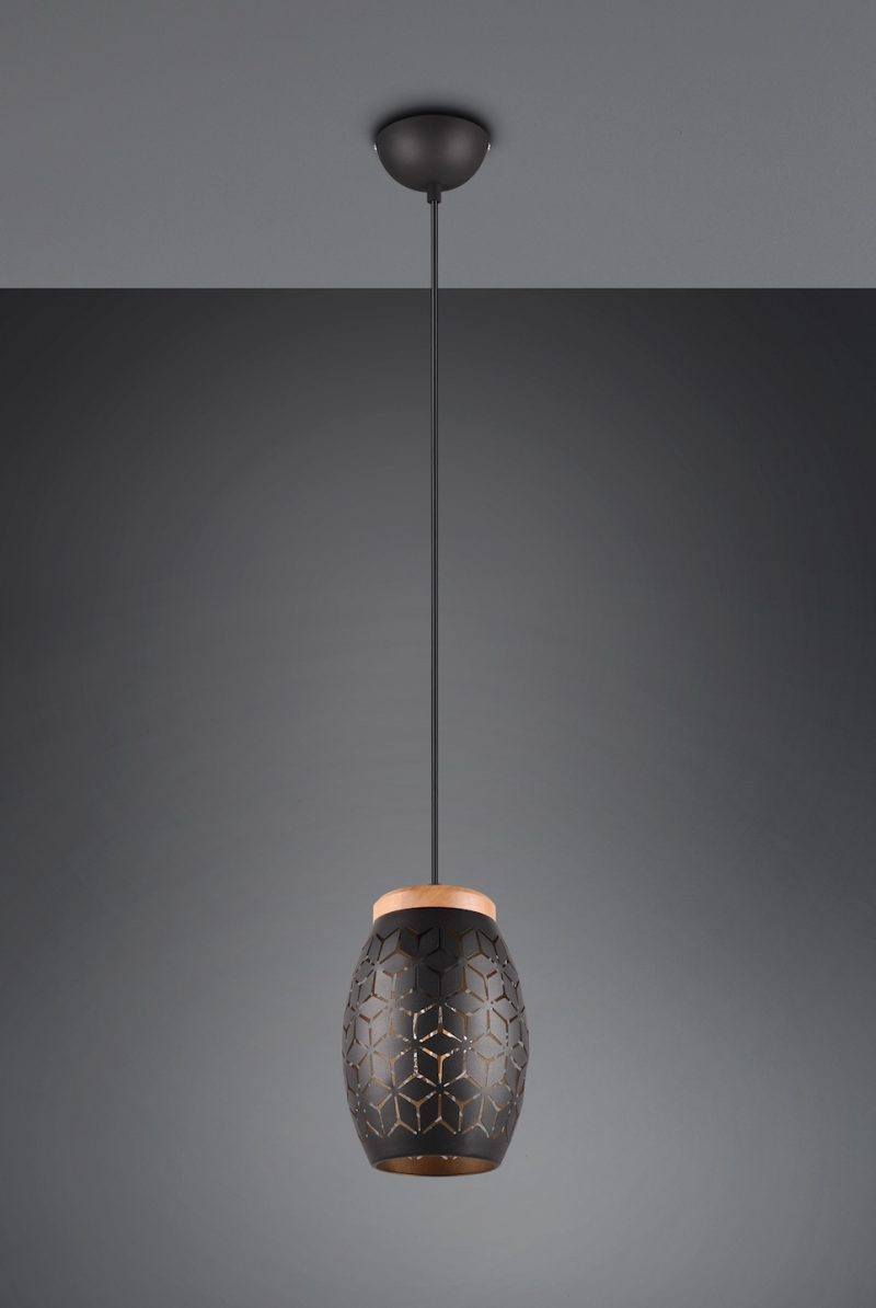 Moderne zwart met gouden hanglamp Bidar - Afbeelding 3