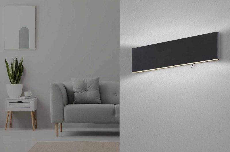 Moderne zwarte aluminium wandlamp Globo Siegfried - Afbeelding 3