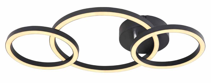 Moderne zwarte cirkels plafondlamp Globo Reggy - Afbeelding 2