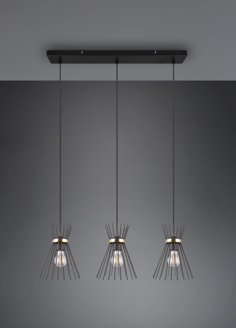 Moderne zwarte hanglamp drie lichtpunten Rod - Afbeelding 5