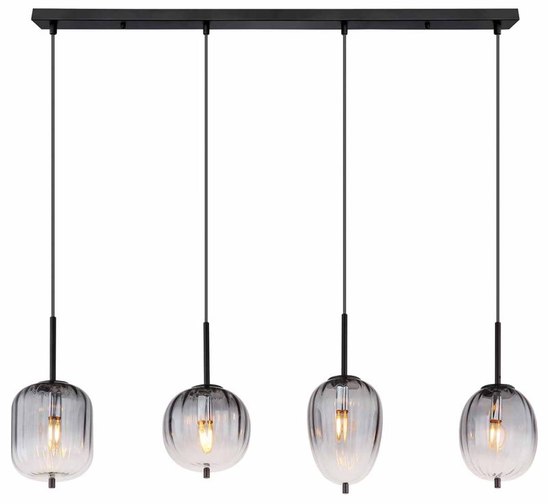 Moderne zwarte hanglamp metaal Globo Attila - Afbeelding 2